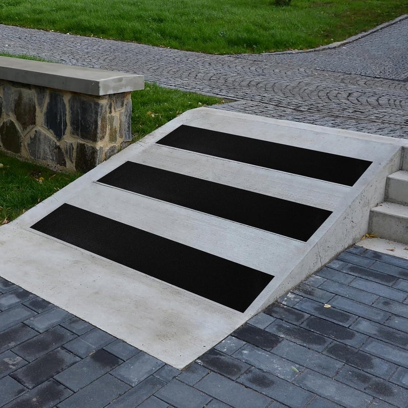 SinoPack 6" Anti Slip Tape, Black Non Slip Ramp for Outdoor 6Inch x 60FT Non Skid Tape, Best Grip Non Slip Strips Tape High Traction Friction Abrasive Adhesive for Stairs Step - Image 4